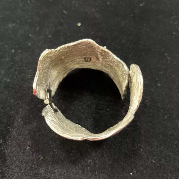 Vintage Pauline Rader Hinged Silver Tone Cuff Bracelet - Picture 5 of 8